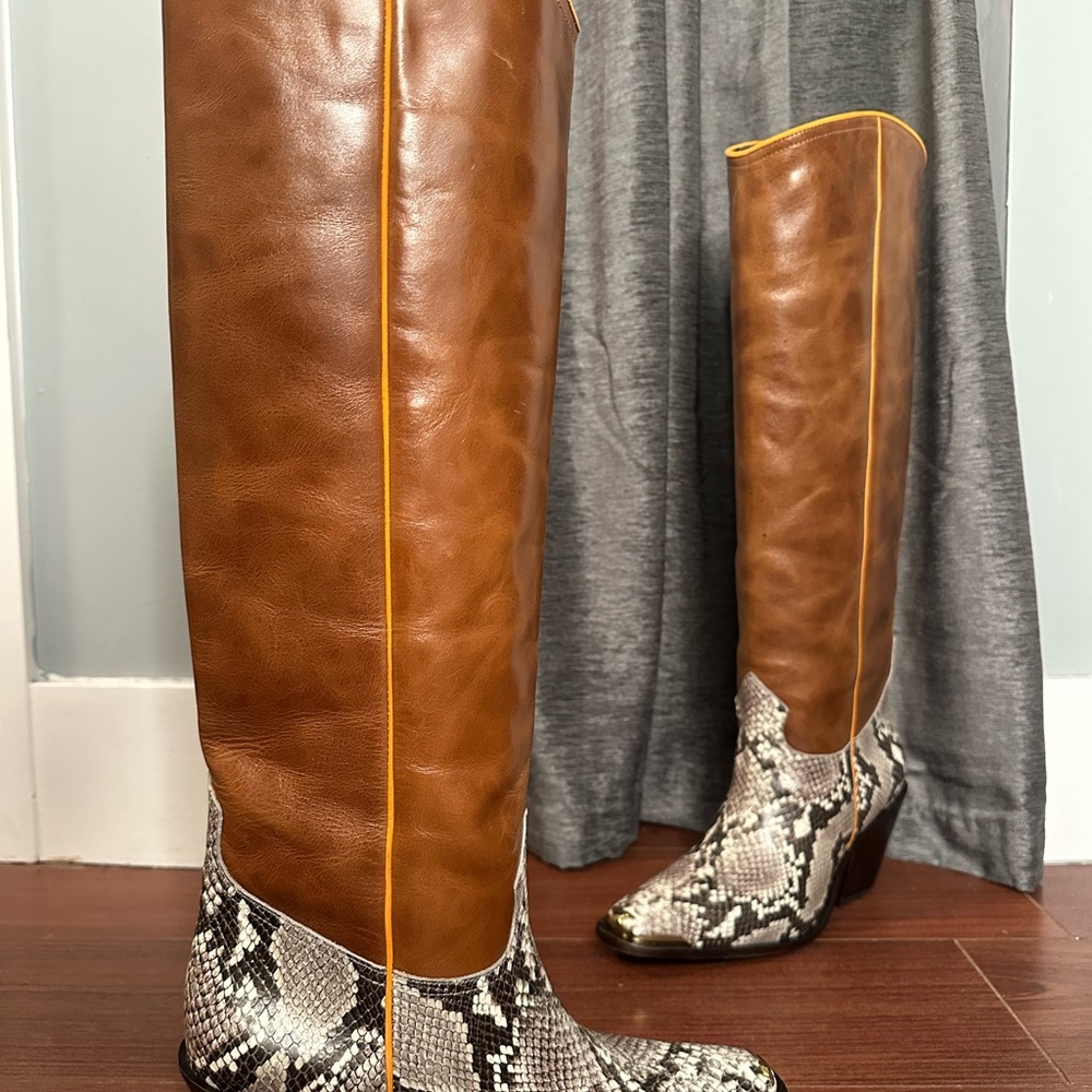 Tory Burch WESTERN TALL BOOT 75MM VICTORIA BR 1.2-1.4 - SMOOTH VACHETTA - Picture 5 of 10